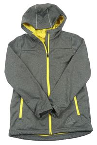 Šedo-žlutá softshellová bunda s kapucí zn. Crivit
