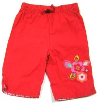 Červené plátěné kalhoty s kytičkou zn.Cherokee