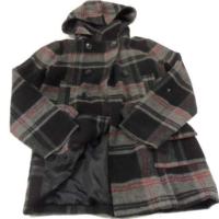 Šedo-černý kostkovaný vlněný podzimní kabátek zn. Y.d. 