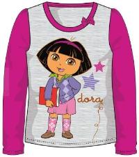 Nové - Šedo-růžové triko s Dorou zn. Nickelodeon