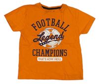 Oranžové tričko s nápisem a míčem zn. Rebel