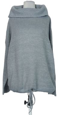 Dámský šedý svetr s komínovým límcem zn. Janina 