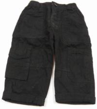 Černé plátěné oteplené kalhoty zn.Early days