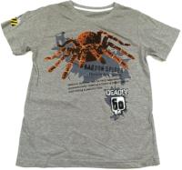 Outlet - Šedé tričko s pavoukem 