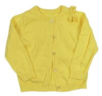 Žlutý propínací svetr s mašličkami zn. NUTMEG