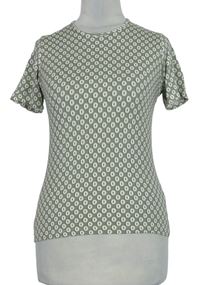 Dámské šedo-bílé vzorované tričko zn. M&S