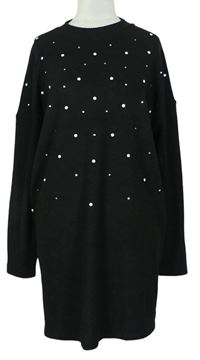 Dámské černé svetrové šaty s cvočky zn. F&F