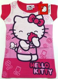 Nové - Růžovo-bílé tričko s Kitty zn. Sanrio 
