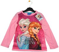 Nové - Růžové triko s Annou a Elsou zn. Disney 