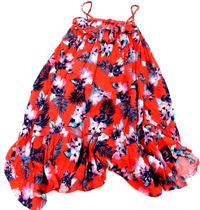 Červené letní šaty s kytičkami zn. YD