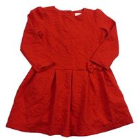 Červené vzorované šaty s mašlí zn. C&A