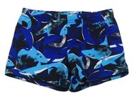 Černo-modré nohavičkové plavky se žraloky zn. Nabaiji