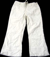 Smetanové plátěné kalhoty