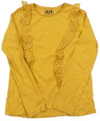 Žluté triko s volánky zn. F&F