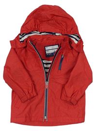 Červená šusťáková jarní bunda s kapucí zn. TCM