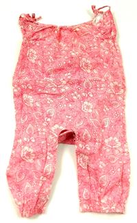 Růžový kalhotový overal s kytičkami zn. F&F