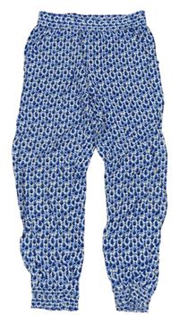 Modro-bílé vzorované harémové kalhoty zn. H&M