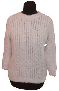 Dámský růžový chlupatý svetr 