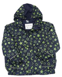 Tmavomodro-zelená nepromokavá jarní bunda s hvězdičkami a kapucí zn. X-MAIL