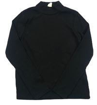 Černé žebrované triko se stojáčkem zn. H&M