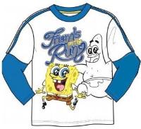 Nové - Bílo-azurové triko se Spongebobem zn. Nickelodeon 