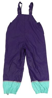 Purpurovo-světletyrkysové nepromokavé laclové podšité kalhoty zn. X-MAIL