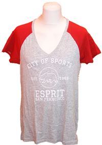 Pánské šedo-červené tričko s nápisy zn. Esprit 