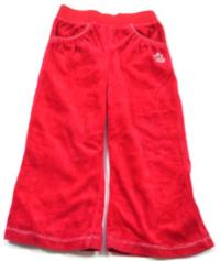 Červené sametové kalhoty s korunkou zn. E-vie angel