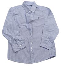 Modro-bílá pruhovaná košile s výšivkou zn. C&A