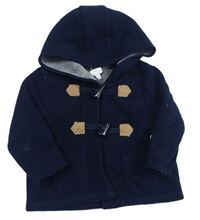 Tmavomodrý fleecový kojenecký kabátek s kapucí zn. Debenhams