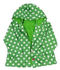 Zelená šusťáková bunda s puntíky a kapucí zn. George