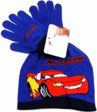 Outlet - 2set- Modrá-černá čepička +rukavičky s Cars zn. Disney