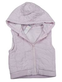 Růžová šusťáková srdíčkovaná lehce zateplená vesta s kapucí zn. M&Co