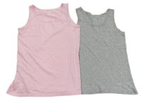 2x Růžová košilka + Šedá košilka s krajkou zn. Pepperts