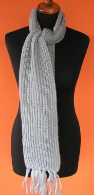 Dámská šedá pletená šála dl. 190 cm