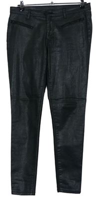 Dámské černé vzorované potažené skinny kalhoty zn. Star 