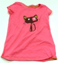 Růžové tričko s kočičkou zn. Next