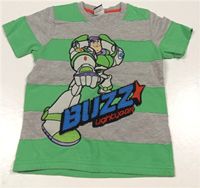 Zeleno-šedé pruhované tričko s Toy Story zn. Disney