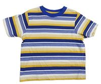 Tmavomodro-bílo-žluté pruhované tričko zn. Mothercare 
