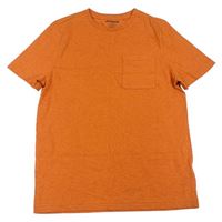Oranžové melírované tričko s kapsou zn. F&F