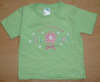 Zelené tričko s kytičkou