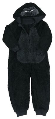 Černá chlupatá kombinéza s kapucí - gorila zn. M&S