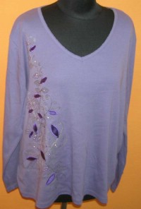 Dámské fialové triko s květy zn. Ann  Harvey vel. 54