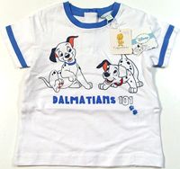 Nové - Bílé tričko s dalmatinky zn. Disney 