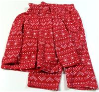 Červeno-bílé vzorované fleecové pyžamo zn.George