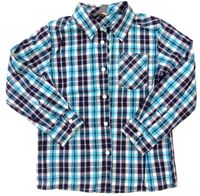 Tyrkysovo-modro-bílá kostkovaná košile zn.H&M