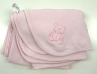 Růžová fleecová deka s medvídkem zn. George