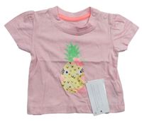 Růžové tričko s ananasem zn. Early Days