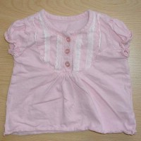 Růžové tričko s krajkou