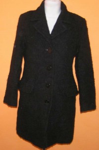 Dámský černý vlněný kabát zn. Bhs